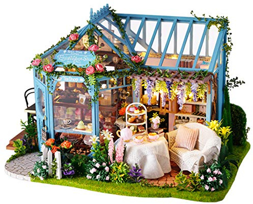 SPYMINNPOO Holzhaus-Spielzeug, Miniatur-Puppenhaus-Bausatz, Einfach zu Fertigendes Miniatur-Bauprojekt, Geeignet für ab 14 Jahren, für Mittelgroße Puppen Zum Sammeln