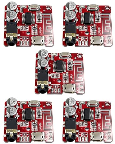 Gurtt 5Pack Bluetooth 5.0 Receiver Board - 3.7-5V Lossless Audio Deco-der Module - Wireless Stereo Music Adapter