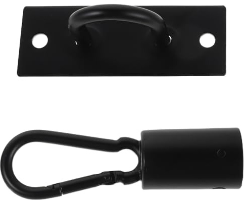 Baluue 2pcs Matte Black Ceiling Fan Assembly Kit with Metal Mounting Plate and Hanging Hooks for Pendant Lights, Vintage Ceiling Canopy Kit Suitable for Wall-Mounted Fan Fixtures and