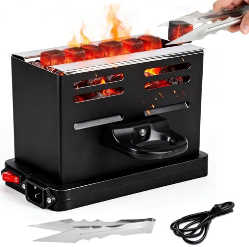 NICEWAT Encendedor de carbón eléctrico, 800 W, carbón vegetal, encendedor de barbacoa de carbón, accesorios para barbacoa de carbón con cable y mango, encendedor de carbón para exterior
