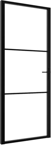 Porte intérieure en verre ESG en aluminium - 83 x 201,5 cm - Noir