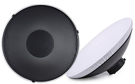 Andoer 40,6 cm Bowens Mount Beauty Dish Diffusor Reflektor + Wabengitter + weiches Tuch weiß innen für Fotostudio Bowens Strobe Light Speedlite