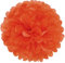 JZK 10 x Pompoms Pompons, 25cm Durchmesser, Seidenpapier blume Dekoration für Wohnzimmer Hochzeit Geburtstag Babyparty Kinder Party Weihnachten Silvester, Orange