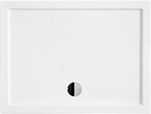 VBChome Duschwanne Rechteckig 120x80 cm Acryl Duschtasse Flach Ablauf V90 weiß glatt