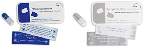 Geschenkidee Erste Hilfe Set gegen Traurige Tage Trost in kleinen Dose & Komplimente in kleinen Dosen