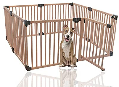 Bettacare Wooden Dog Pen, 160cm x 160cm, Natural Wood, 76cm High, Dog Pen for Pets Dogs and Puppy, Dog Playpen, Indoor Dog Yard, Easy Installation