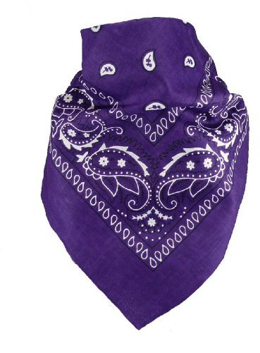 Harrys-Collection extra großes Bandana 100% Baumwolle! 70x70 cm, Größen:70x70, Farben:dunkellila