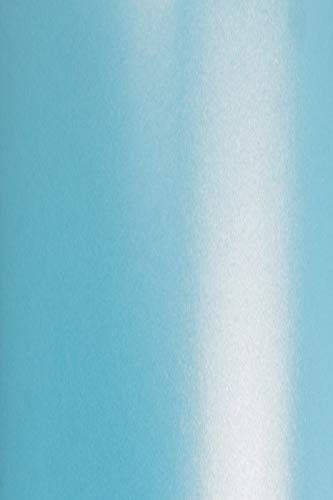 Netuno 100x Bastelkarton Perlmutt Blau A4 21x29,7 cm doppelseitig glänzend | 250g Aster Metallic Blue · Perlglanzkarton, bedruckbar für Hochzeit, Einladungen und Visitenkarten