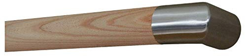TIBU Lärche unbehandelt Holz Handlauf Geländer 30-500cm mit Edelstahl Enden Wandhandlauf Wand Treppe, Länge: 3100 mm / 310 cm / 3,1 m und Enden: Edelstahl Ecke