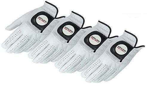 Kirkland Signature - Guantes de golf de piel Cabretta premium, tamaño mediano, 4 unidades