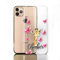 Personalised Phone Case For Apple iPhones, 14, 13, 12, 11, Pro Max, Mini, XR, XS, Initial/Name/Text, Pink Bow Giraffe Design on Clear Hard Cover
