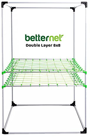 Betternet 8x8 – Double Layer - für 16mm Zeltstangen - Grow & Scrog Netz - Schimmelvorbeugung, Mehr Ertrag, Einfache Montage, Anpassbar an Growbox-Größen, SOG & Scrog geeignet - growber