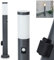 Außenwegeleuchte Sessa mit Bewegungsmelder u. Steckdose, moderne Sockelleuchte aus Metall/Kunststoff in Anthrazit/Weiß, Wegeleuchte 80 cm, Gartenlampe m. E27 max. 15 Watt, Gartenbeleuchtung IP44