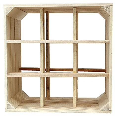 MARWOOD PREMIUM QUALITY Weinregal Getränkeregal Flaschen Wein Regal Flaschenregal Stapelbar I Flaschenkiste aus Kierfenholz Bier Holz Regalkiste Holzkistenregal Dresden, 40 x 27 cm