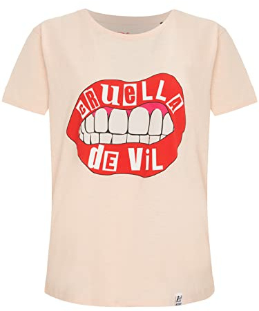 Recovered Disney Cruella Devil Lips Pale Pink Fitted T-Shirt by M