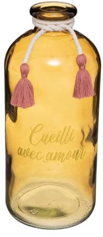 Atmosphera - Vase Carmen - Verre H25 cm - Ocre