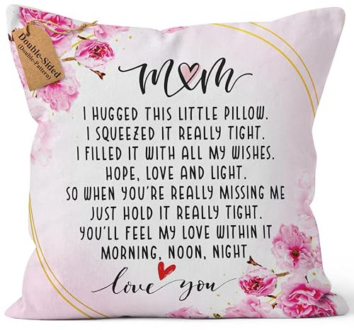 Kies Home® - Federa copricuscino (double face), 45,7 x 45,7 cm, idea regalo per mamma da figlio, buon compleanno, idea regalo per mamme