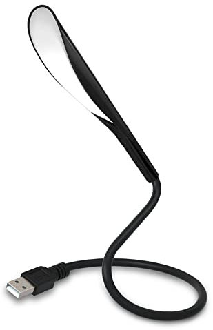LEDBOKLI Lampada USB dimmerabile, 2,8 W, flessibile, per PC, computer, 14 LED perla, luce bianca, luminosità regolabile a 3 livelli, interruttore on/off, per laptop, power bank, nero