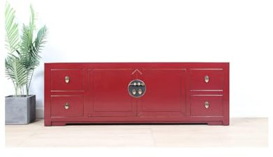 Yajutang buffet chinois TV conseil 2 portes 4 tiroirs