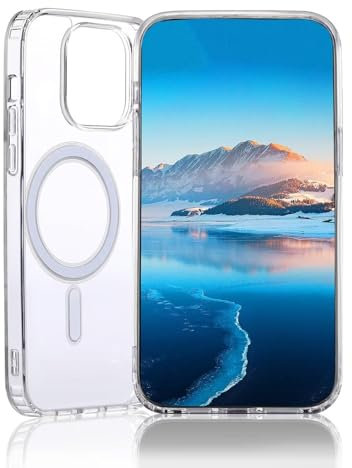 GINZER Magnetic Clear Case Compatible with iPhone x/xs, Transparent Phone Cover Built in Magnets, Shockproof Slim Anti-Yellow Bumper Case, Protective Cover Compatible with Mag-Safe Charger