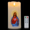 Zymblingst Led Kerzen mit Timerfunktion, heiligsten Herzen Jesu Christus, flammenloses kerzenlichte, elektrische flackernde batteriebetriebene Grabkerze aus Echtwachs, Grab/Gebet/Altartisch Deko