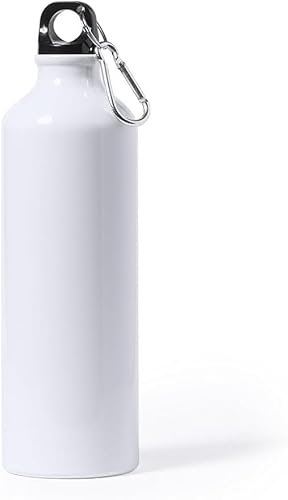 BIDONE sublimabile da 800 ml con tappo di sicurezza a vite e moschettone metallico per il trasporto. Scatola indivicale inclusa (10)