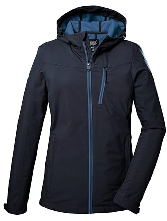 killtec Damen Softshelljacke/Outdoorjacke mit Kapuze KOS 89 WMN SFTSHLL JCKT, dunkelnavy, 48, 39138-000
