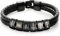 bijuuu Lederarmband Herren – Echtleder Armband mit Namen – Flechtarmband aus Leder inklusive Gravur – Namensarmband personalisiert – Geschenke für Männer – Edelstahl – Black Beads (6 Ringe)