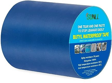 SUNLL wasserdichtes Butylband 15cm Breite X 5m Länge, Super Weatherability Funktionsfilm Adhesive Butyl Sealant Streifen für RV Reparatur, Bootsdichtung, Sonnenraum, Gummidach Patching, Blau