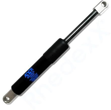 RhedexX® Amortiguador de gas con ojo articulado plano de 900 mm/400 mm/200 N – Muelle de gas con toma de ojos M8 Longitud: 900 mm elevación: 400 mm Fuerza: 100N-1.250N (200 N)