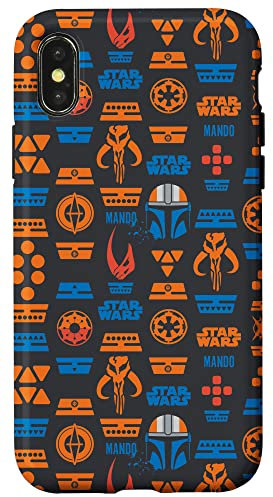 Hülle für iPhone X/XS Star Wars The Mandalorian Mando Print Schwarz