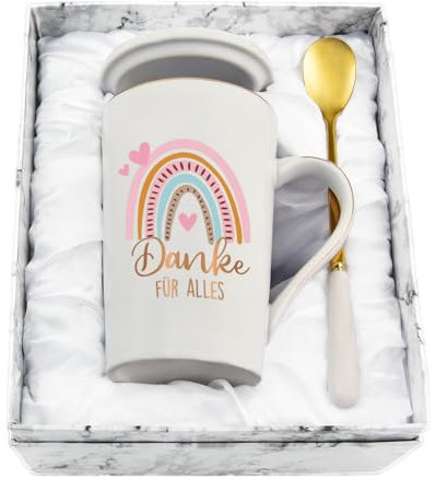 Joymaking Dankeschön Geschenke für Erzieherin Lehrer Frauen Abschiedsgeschenk Kaffee Tasse - Danke für Alles Abschied Kollegen Erzieherin Geschenk Idee zum Abschied, 400ml Weiß