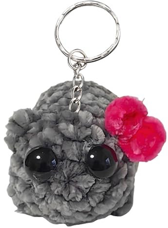 Trauriger Hamster Schlüsselanhänger Mit Sound, Meme Handgefertigte Strickpuppe, Süßer Trauriger Hamster Plüsch Schlüsselanhänger Mit Sound, Niedliches Handgewebtes Hamster Ornament Geschenk