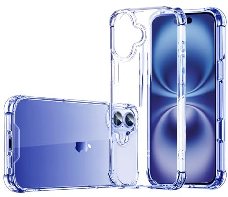 Melomon Case for iPhone 16 Plus, (6.7-inch) 16 Plus Clear Case Anti-Scratch PC Back, Slim Soft TPU Shockproof Bumper Cover for iPhone 16 Plus (Clear)