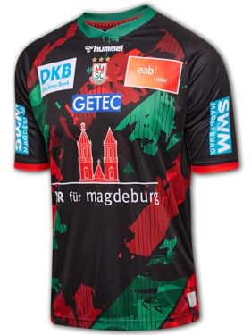 hummel SC Magdeburg Heimtrikot 24 25 schwarz SCM Home Shirt Handball Jersey, Größe:M