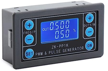 MIUYTRN ZK-PP1K Generatore di segnale a doppia modalità LCD PWM 1 canale 1Hz-150KHz PWM Frequenza di impulso Ciclo di lavoro Generatore di onde quadre regolabile
