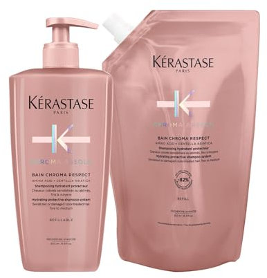 Kerastase Chroma Absolu Bain Chroma Respect 500ml + Refill 500ml