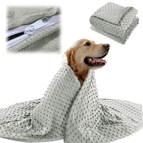 BALAPET Weiche gewichtete Decke mit waschbarem Bezug für Hunde, Donnerdecke für Hunde, Angst, Entspannung und Beruhigung, beruhigende Hundedecke, perfekt für Gewitter, Feuerwerk, Trennung und Camping