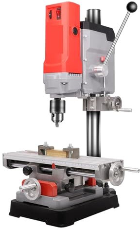 Mini trapano a colonna, trapano a colonna da banco AB2856T Mini Trapano A Tavola Rotante Trapano Da Banco Multifunzione Piccola Fresatrice For Trapano Elettrico For Casa per fai da te legno, metallo,