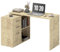 HOMCOM Eck-PC-Schreibtisch mit 2 Schubladen und offenen Fächern, L-förmiger Eckschreibtisch aus Holz und Metall, 117x83,5x76 cm, Farbe Walnuss