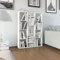 Myheimly Raumteiler Bücherregal 13 Fächer Wandregal Standregal Aktenregal Raumtrenner Büroregal Bücherschrank Hochglanz-Wei Hochglanz-Weiß 100x24x140 cm