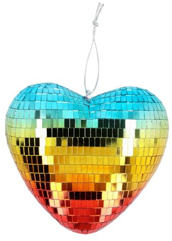 Boland - Herz Discokugel, 19 cm | Glänzende Dekoration für Hochzeit, Disco Fever Party und Silvester