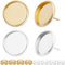 Beebeecraft 1 Box 60 Stück Cabochon Ohrstecker Rohlinge 18 Karat Gold Und 925 Sterling Silber Plattiert Flache Runde Ohrring Tablett Befunde Für Die Schmuckherstellung DIY Basteln