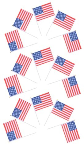 Toyvian 15pezzi Bandiera Americana Piccola Su Asta Mini Bandiere Usa Aste Per Eventi Patriottici e Celebrazioni