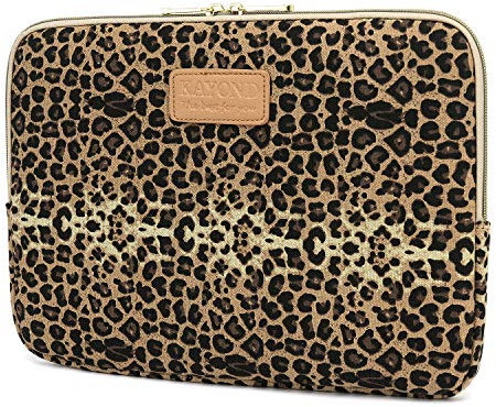 KAYOND Laptop Sleeve for 15.6 Inch Laptop/MacBook Pro Retina 15.4 (15-15.6 inch, Brown Leopard Print)