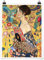 Bilderwelten Poster Wanddeko Kunstdruck Gustav Klimt - Dame mit Fächer Matt 40 x 30cm
