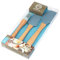 Masterchef Junior - Set de 3 Utensilios de Cocina - Diseño en Madera y cabezal de Silicona en Color Azul - Incluye Espátula Grande, Espátula Mediana y Pincel - Agujero en el Mango para Colgar
