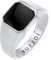 Kuzzoi Siegelring Herrenring Achteck mit Emaille Schwarz in 925 Sterling Silber massiv, 10 mm breit, Klassischer Herren Silberring, Ring für Männer poliert in der Ringgröße 64, 0610882720_64