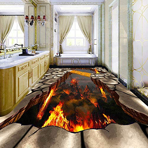 Shiliwang 3D Vulkan Lava ausgetrocknete Boden Wandbild Tapete - 200 x 140 cm, Wasserdicht, Modern, Einzigartig