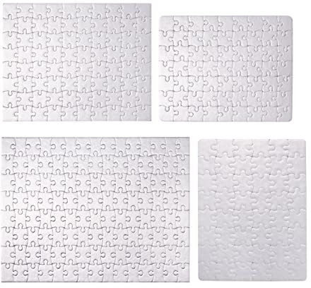 Cheriswelry 4 Sets Blanko-Puzzles Rechteckige Sublimations-Puzzles Wärmeübertragungspuzzles Basteln für DIY-Projekte Weihnachten Hochzeit Geburtstag Party